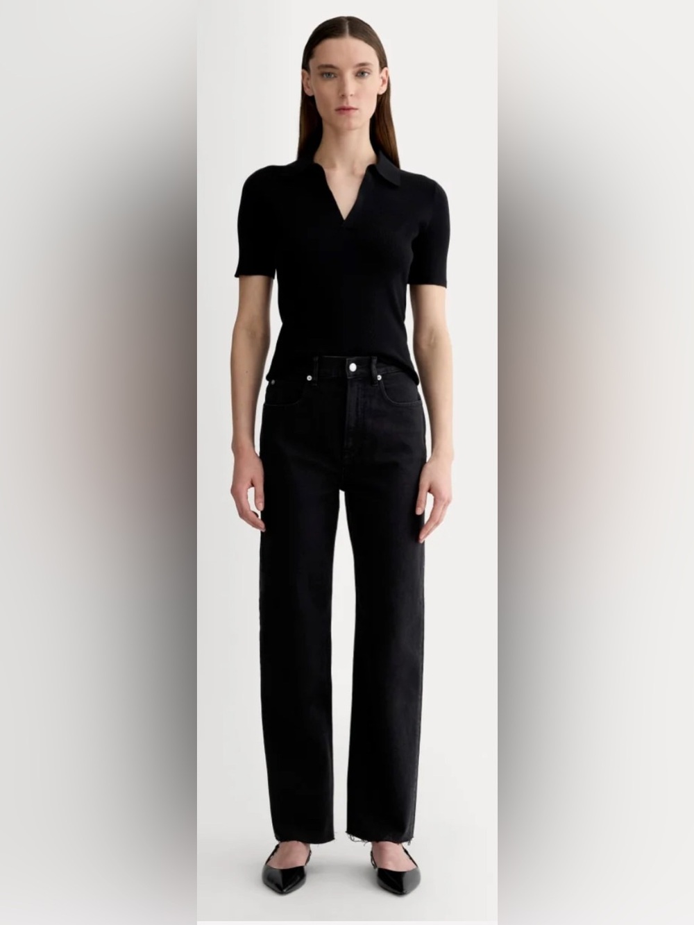 Everlane Black High-Rise Straight Jeans
